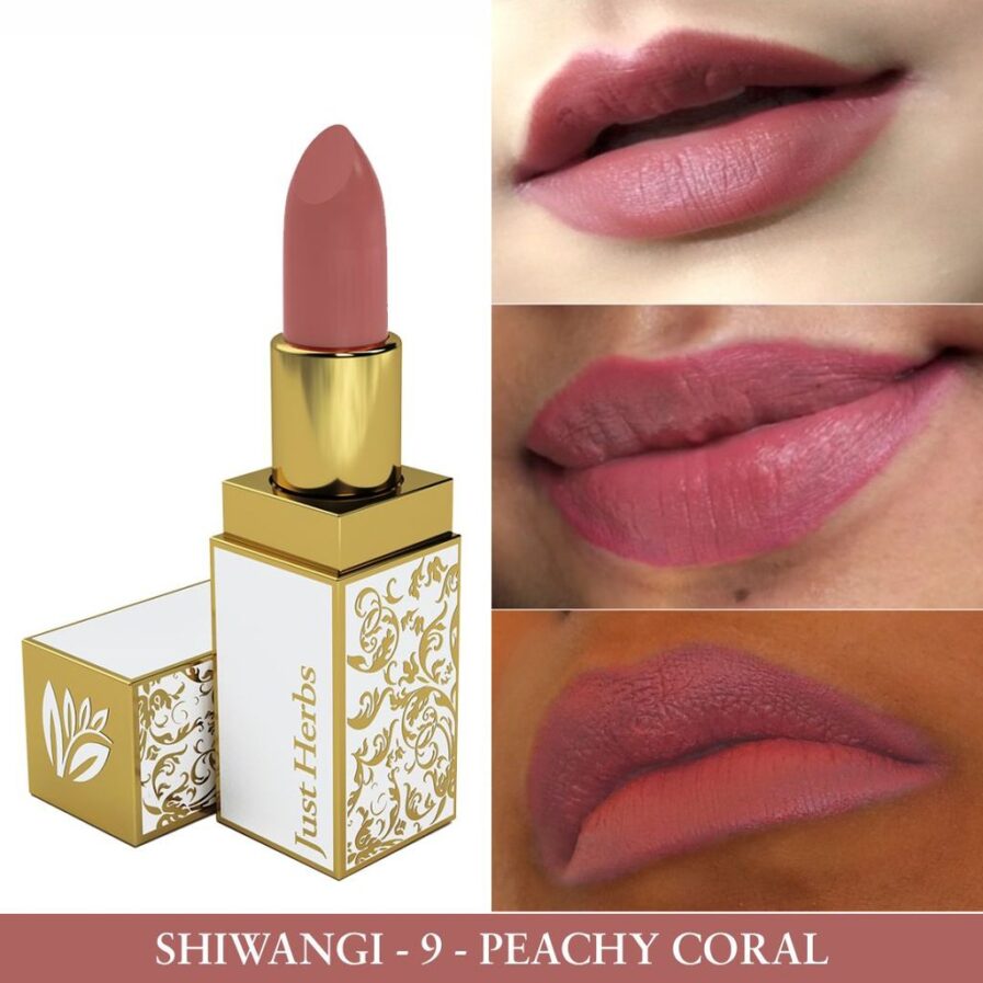 Just Herbs Shiwangi 9 Peachy Coral Ayurvedic Lipstick
