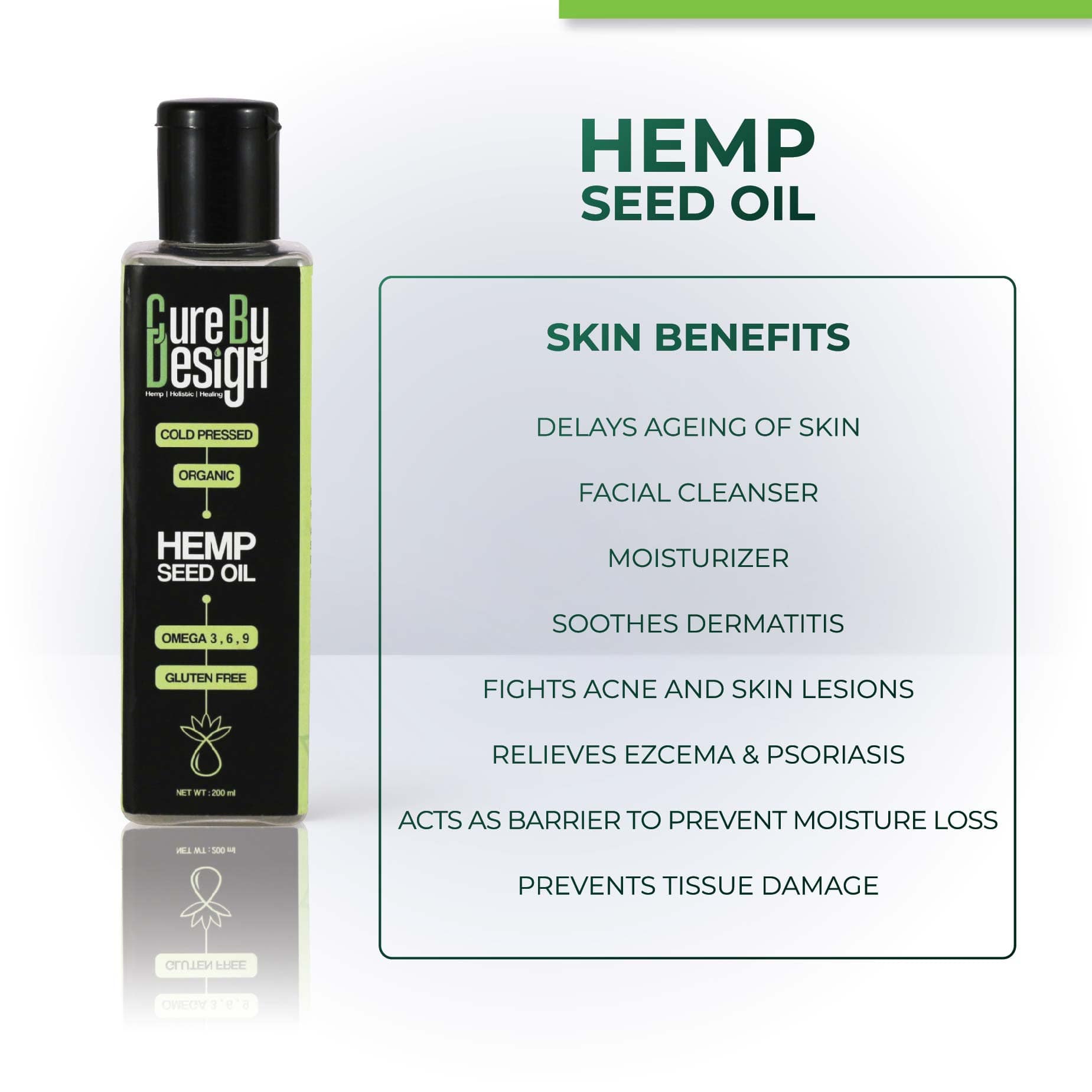Cure By Design Hemp Seed Oil 200ML