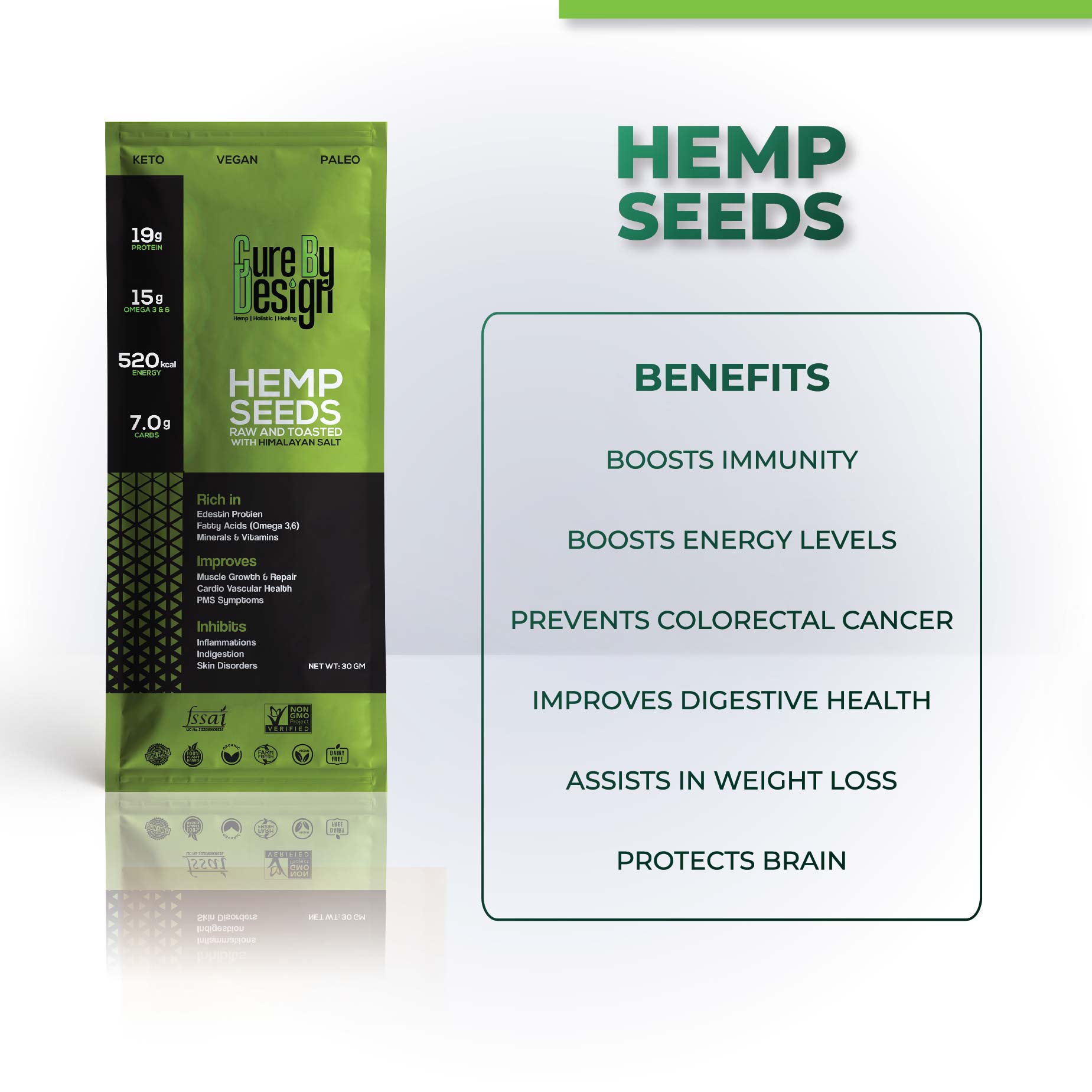 Cure By Design Hemp Seed Toasted with Himalayan Pink Salt
