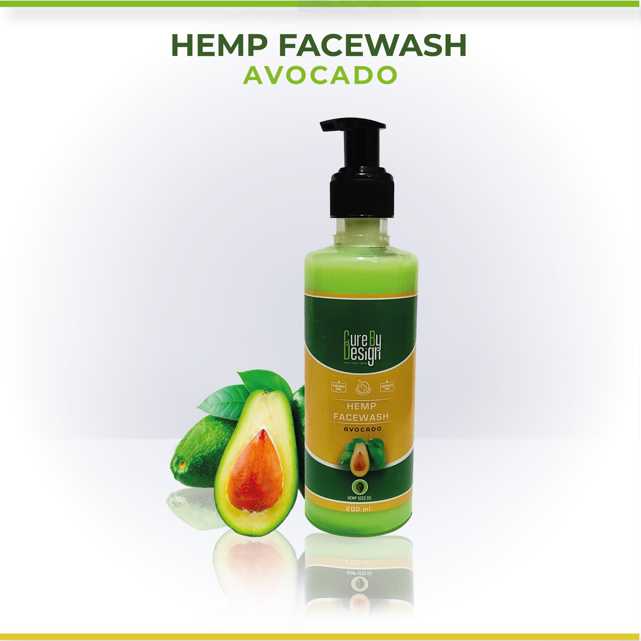 Cure By Design Hemp & Avocado Oil Face Wash 200ML