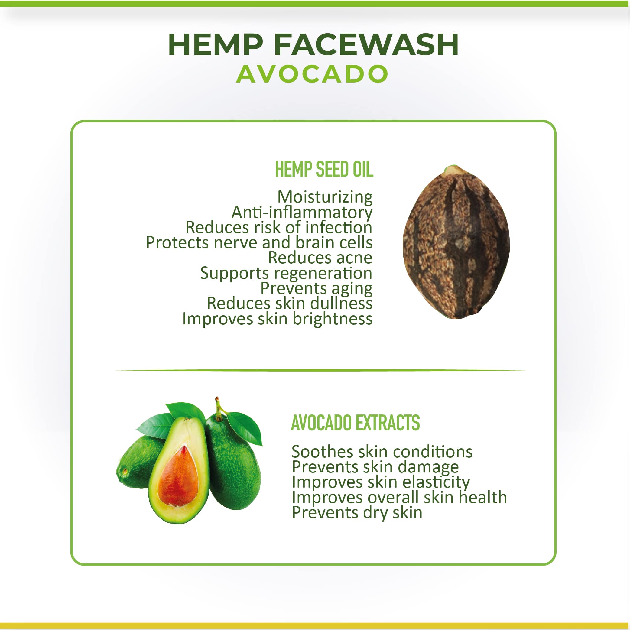 Cure By Design Hemp & Avocado Oil Face Wash 200ML