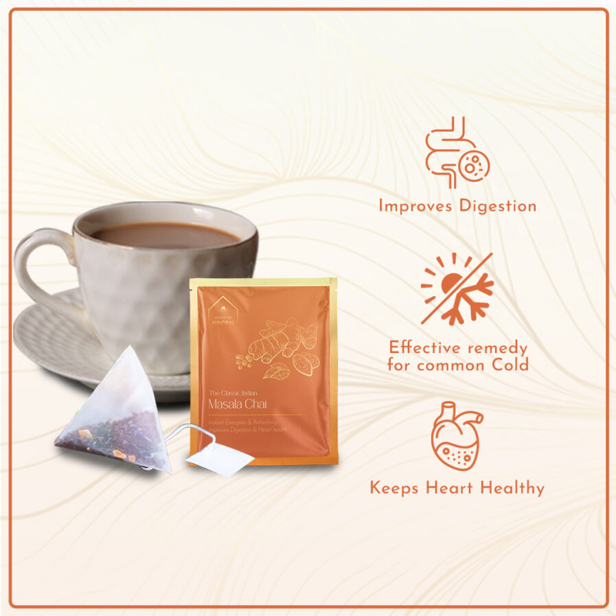 HINDRAJ Herbal Masala Tea Bags - (1 box of 15 sachets)