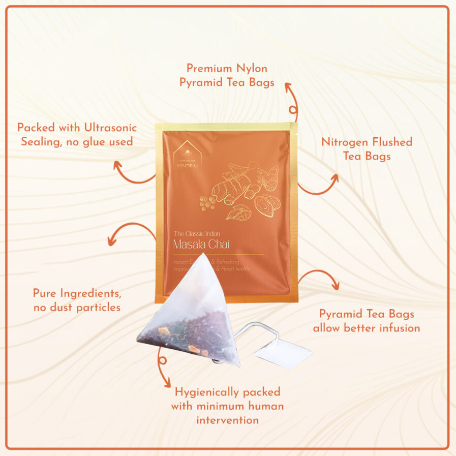 HINDRAJ Herbal Masala Tea Bags - (1 box of 15 sachets)