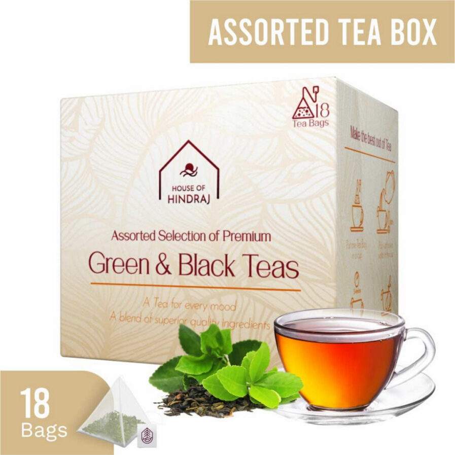 HINDRAJ Assorted Herbal Tea Bags Box - (18 Sachets)