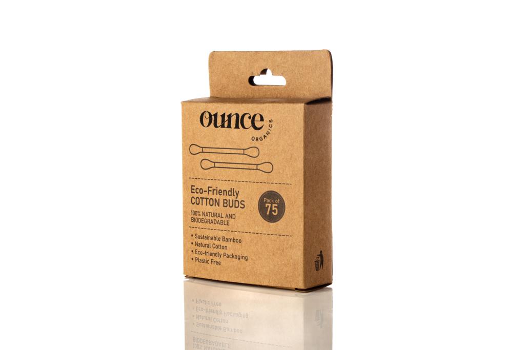 Ounce Organics -100% Bamboo Cotton Buds (Pack of 75/150 swabs)