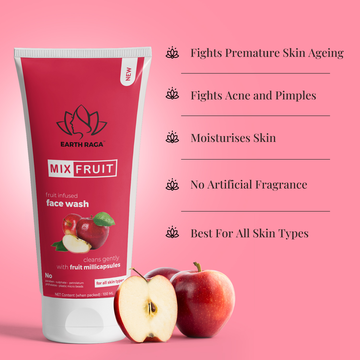 Earthraga - Mix Fruit Face Wash (100 ml)